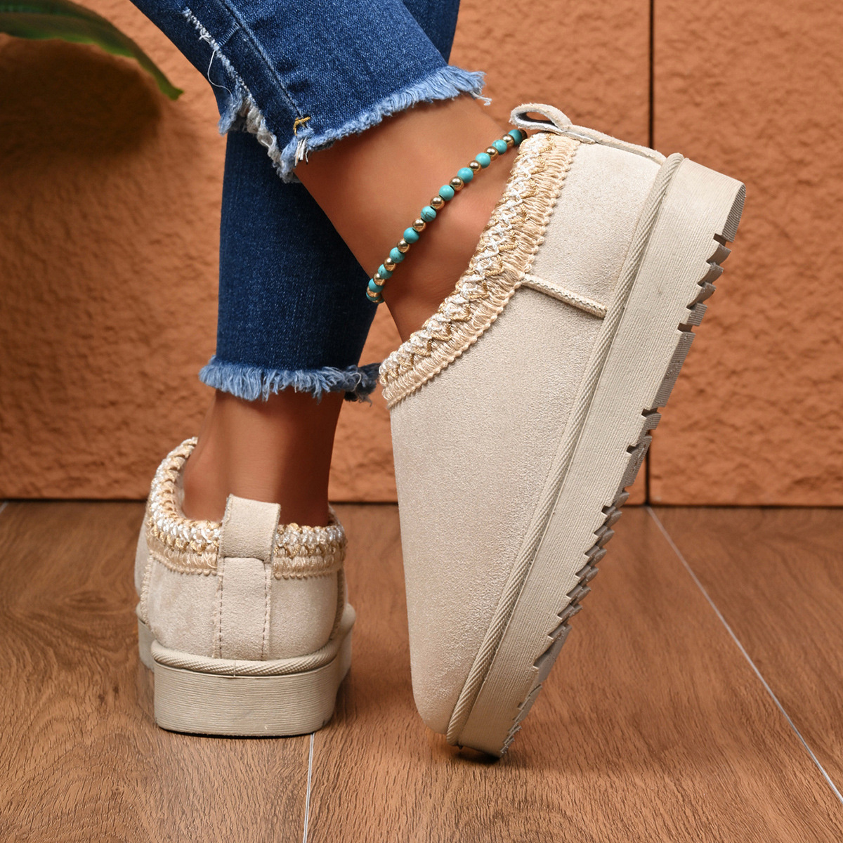 Round Toe Platform Ankle Boots