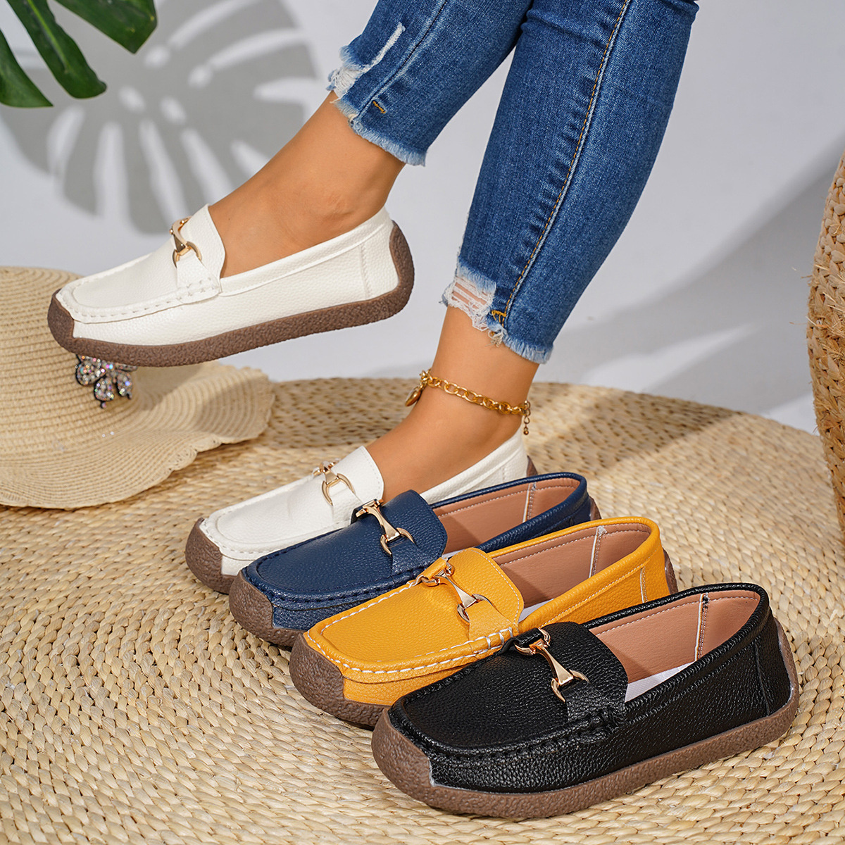 Round Toe Slip-Ons