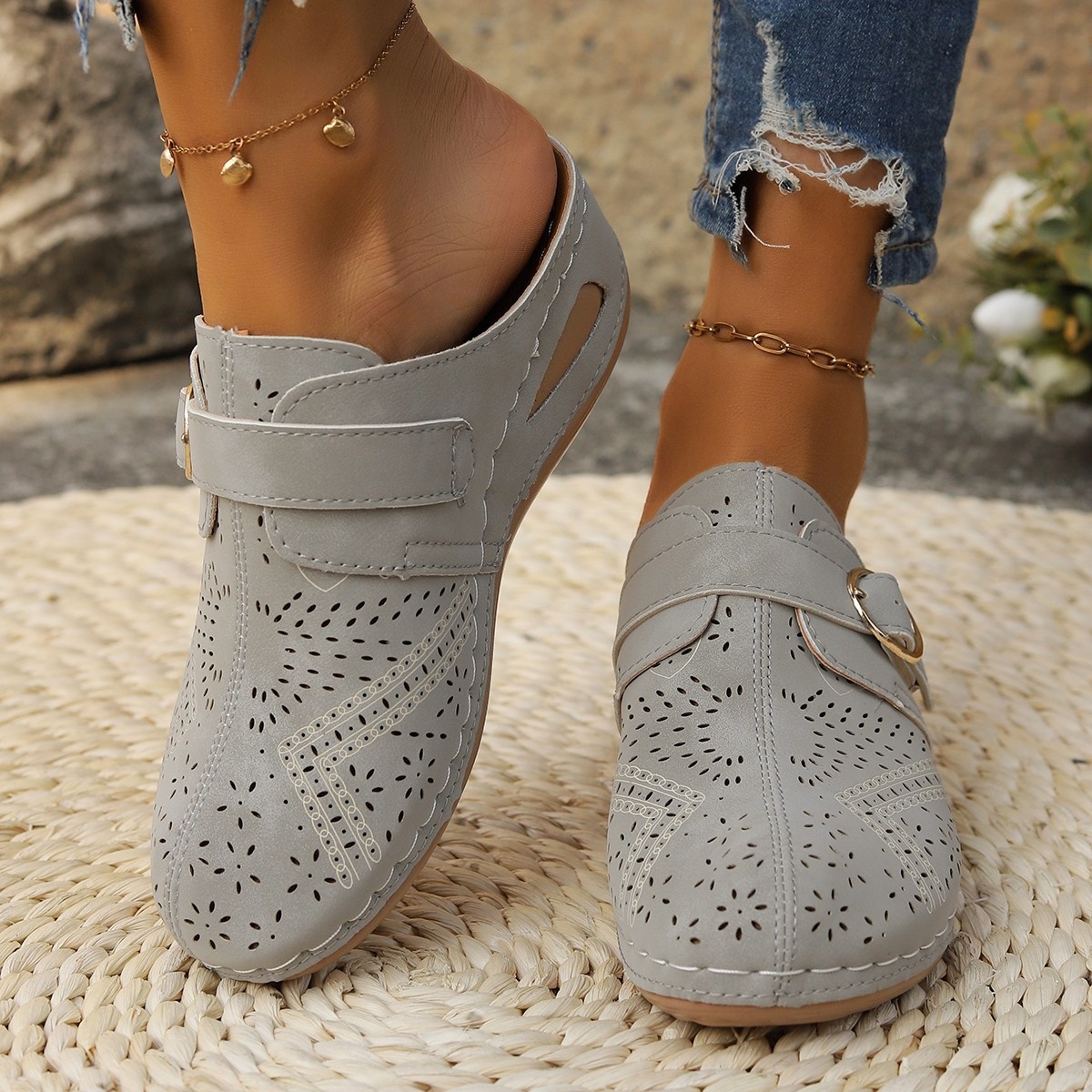 Casual Buckle Slip-Ons