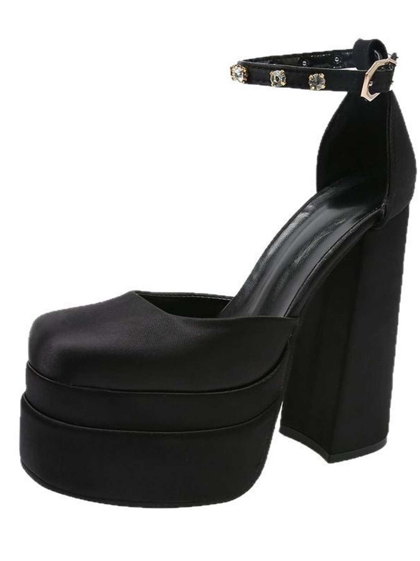 Platform High Heel Ankle Strap Pumps