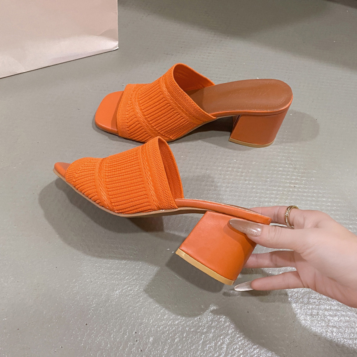 Open Toe Block Heels Sandals