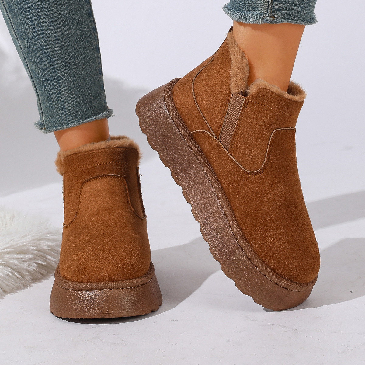 Round Toe Platform Boots