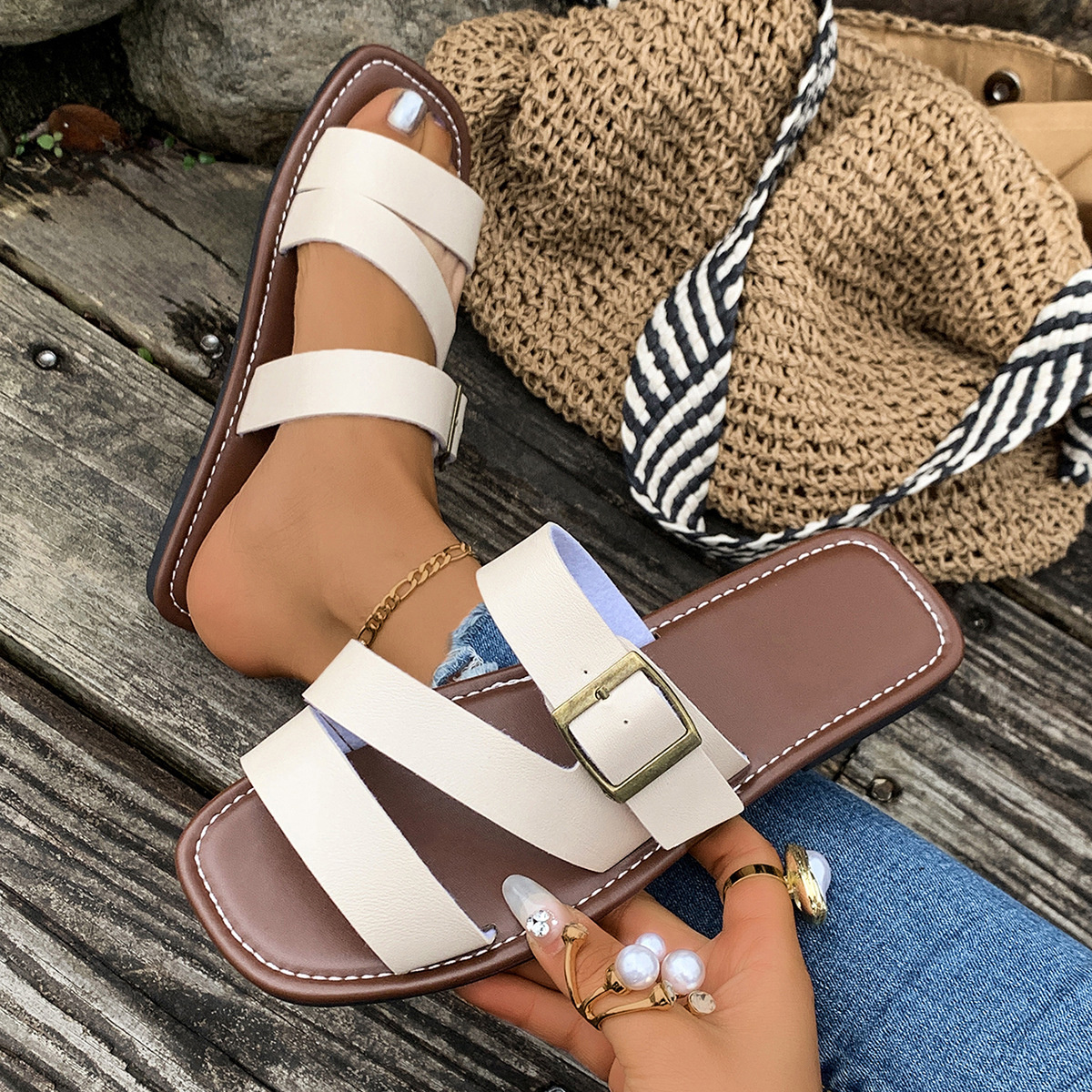 Open Toe Buckle Sandals
