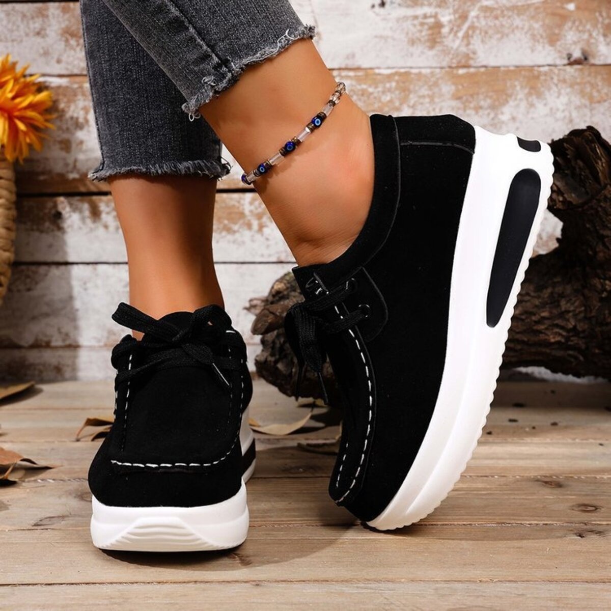 Round Toe Platform Sneakers