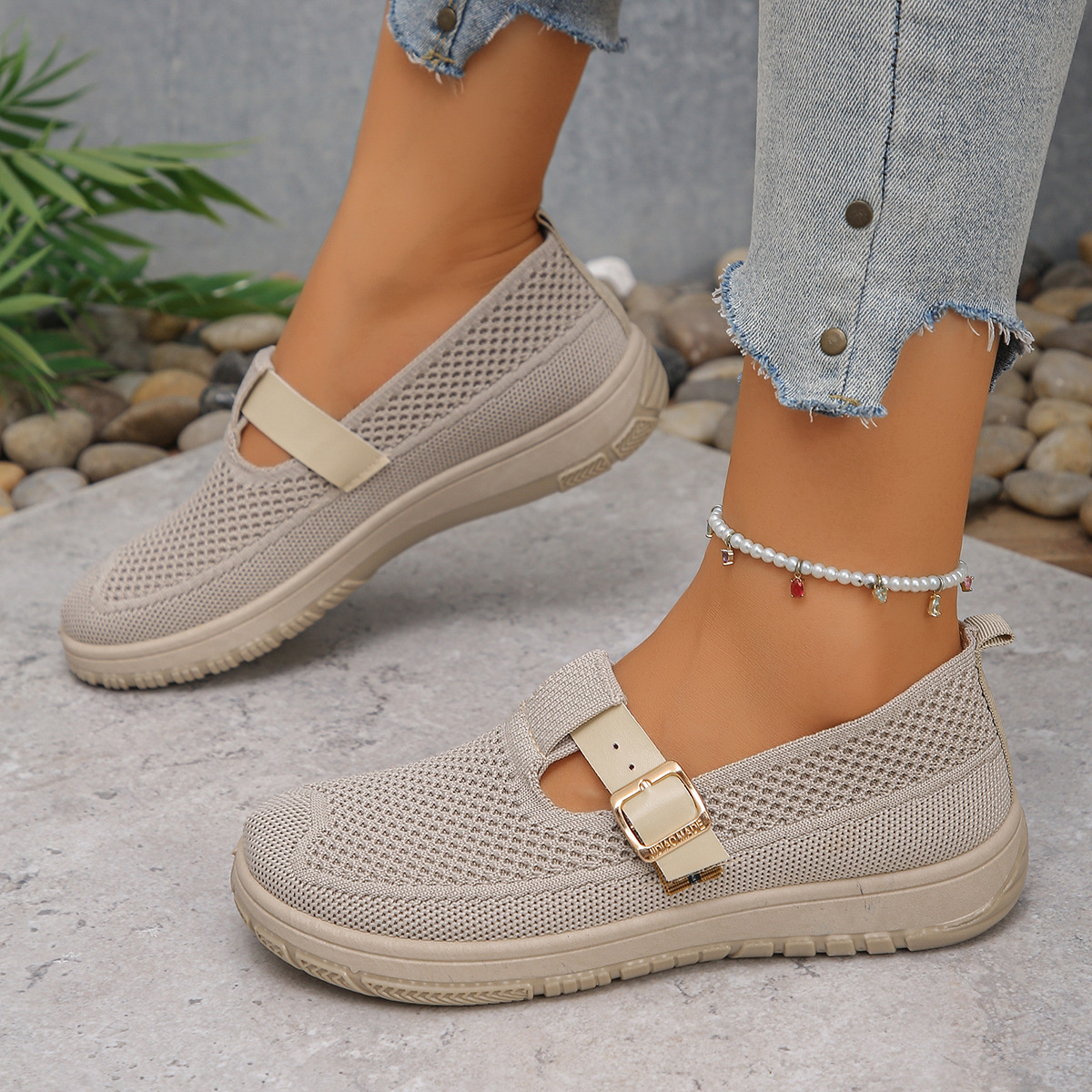 Round Toe Platform Slip-Ons