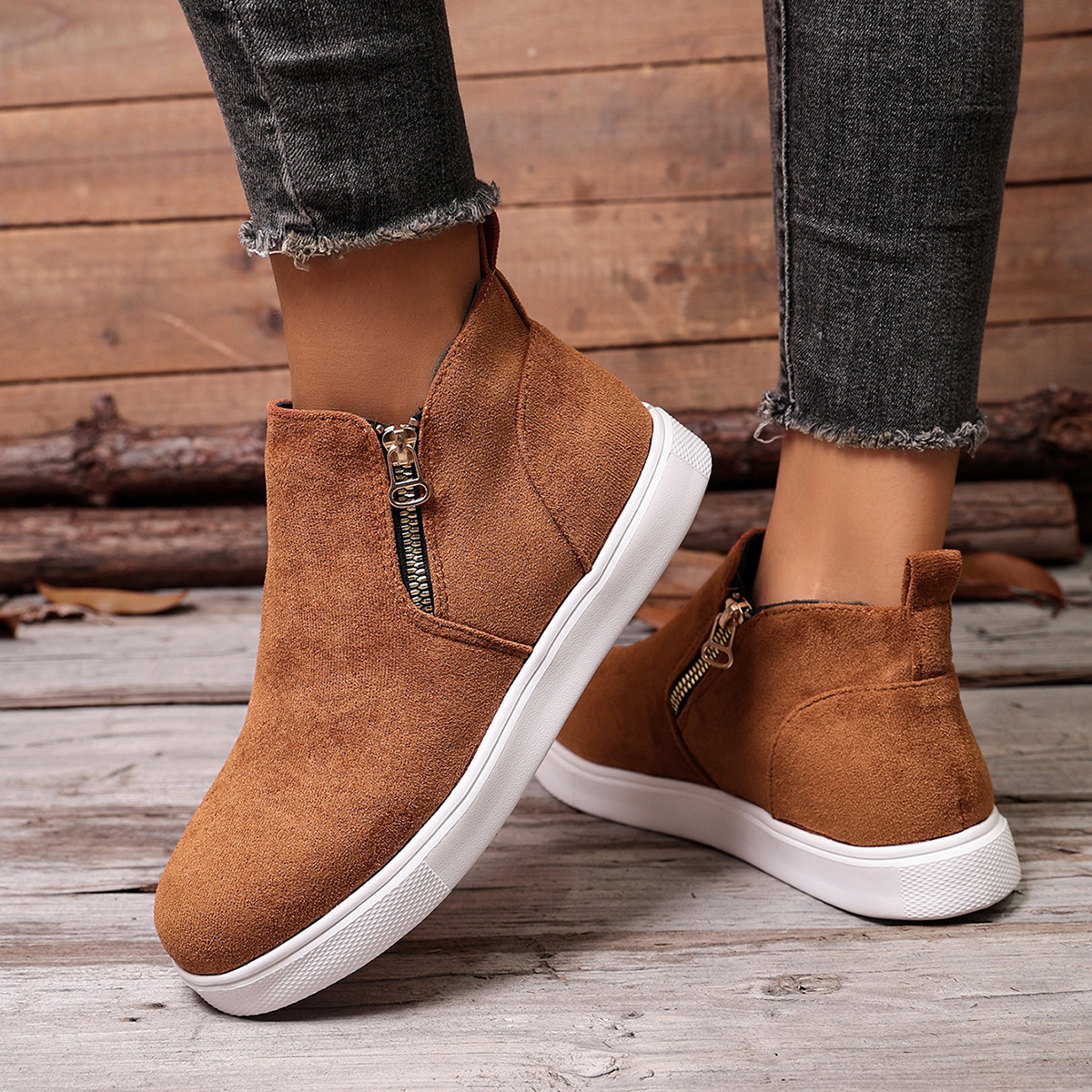 Round Toe Ankle Boots