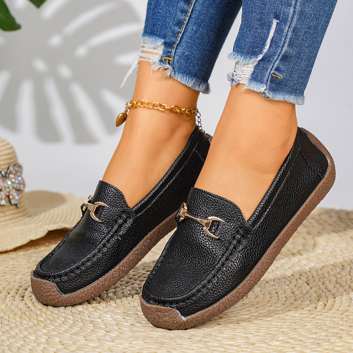 Round Toe Slip-Ons