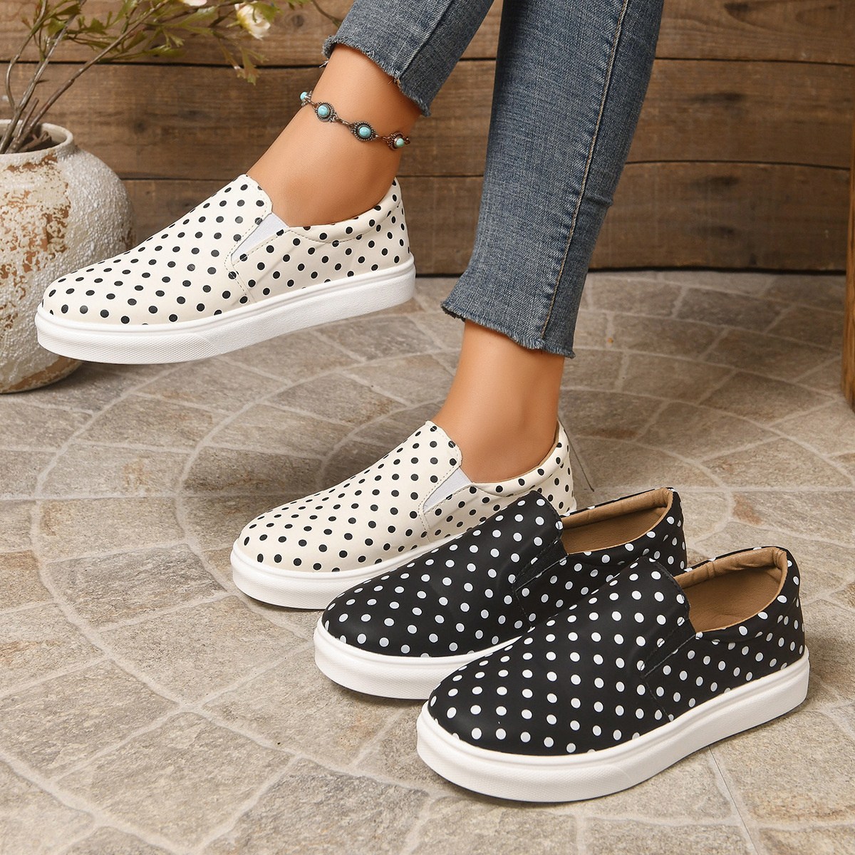 Polka Dot Slip-Ons