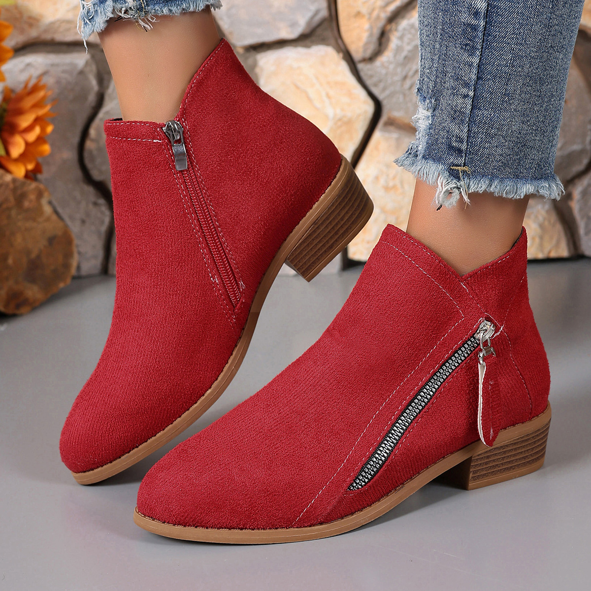 Point Toe Block Heel Boots