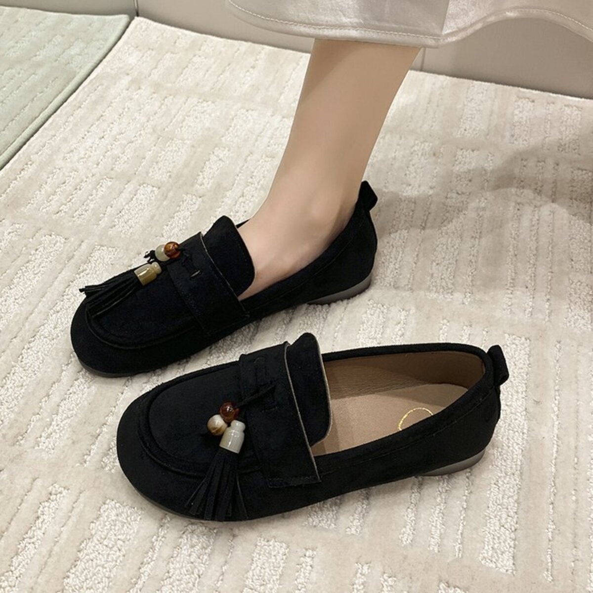 Tassel Round Toe Slip-Ons