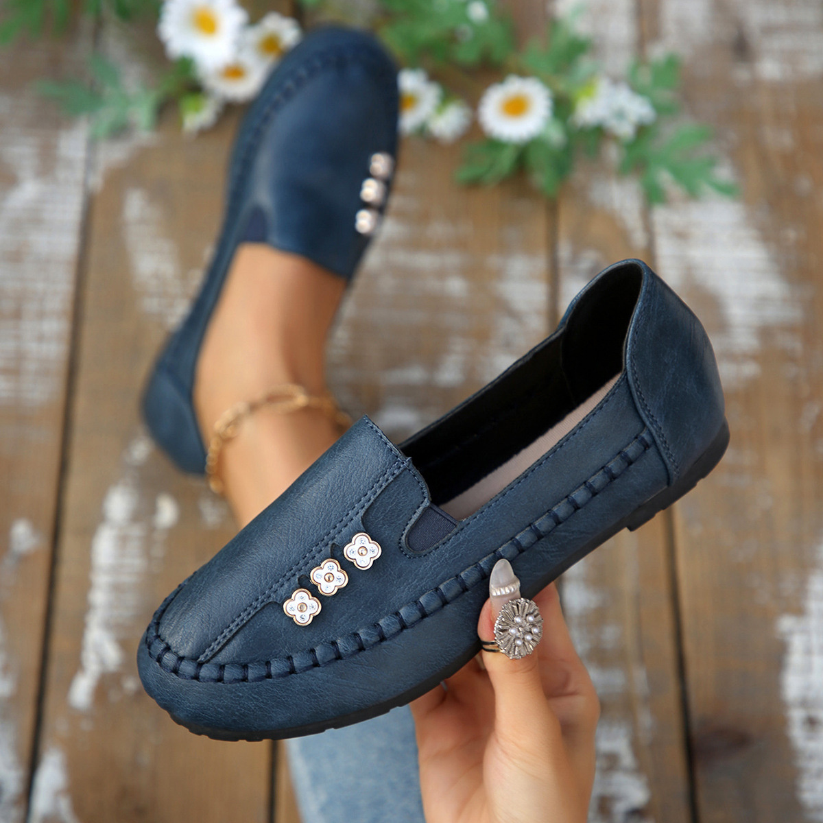 Round Toe Slip-Ons