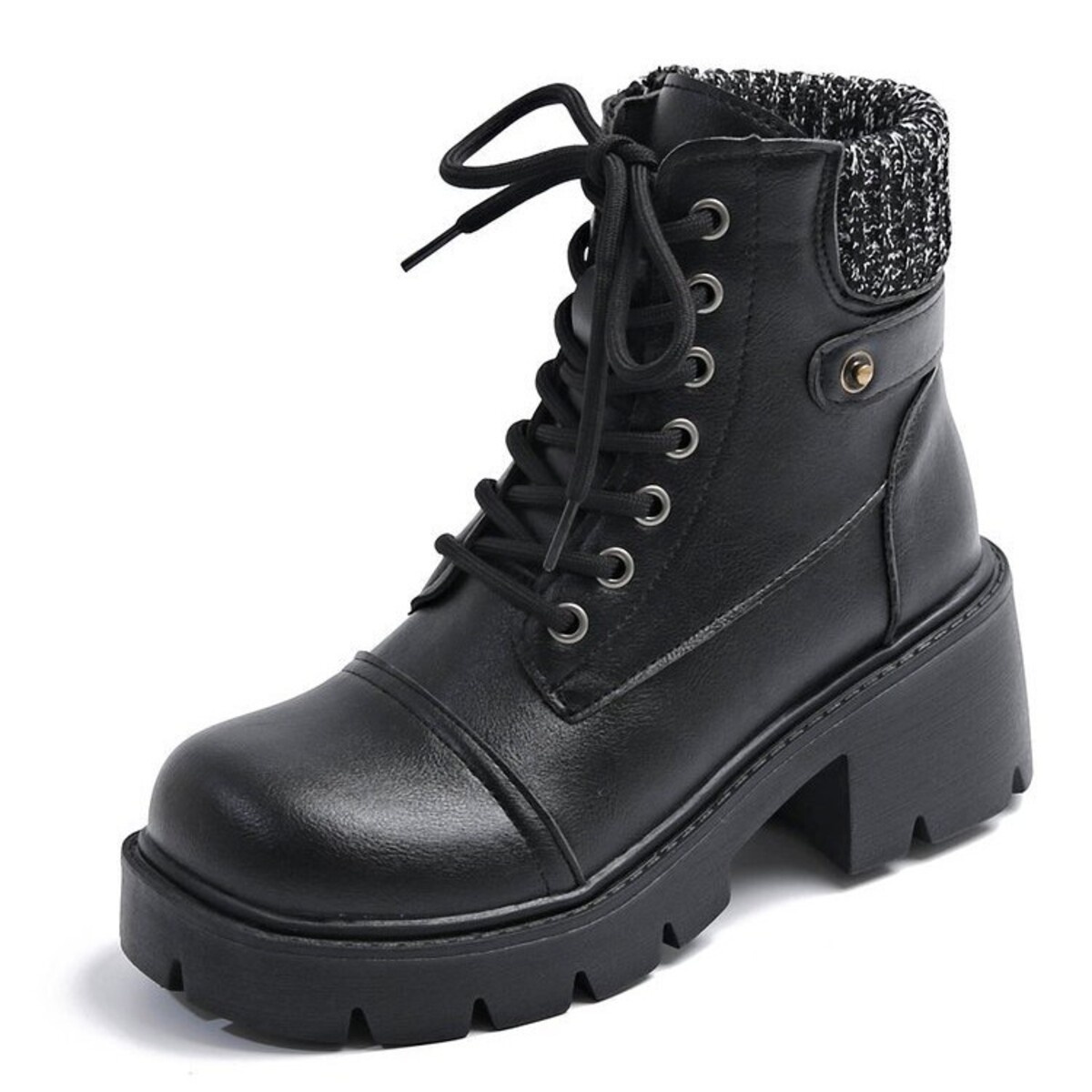 Round Toe Block Heels Boots