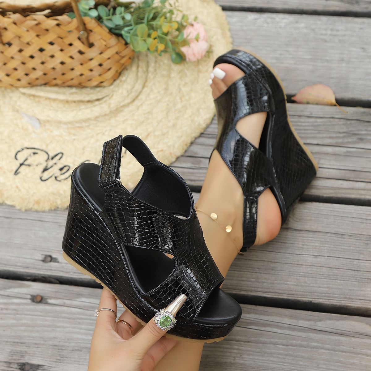Open Toe Wedge Sandals