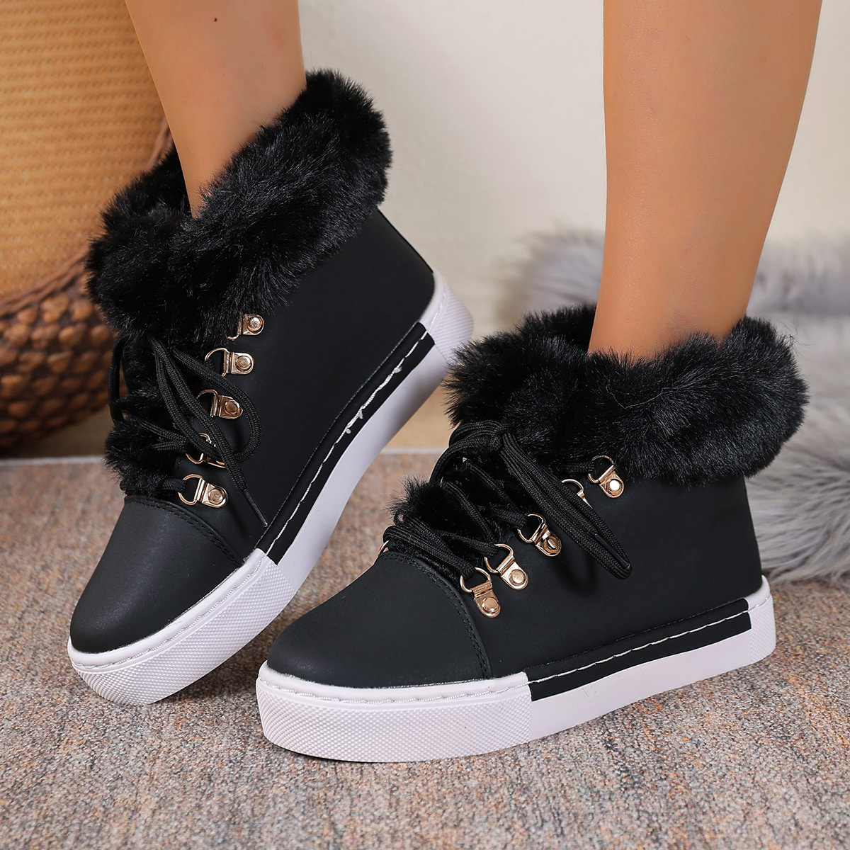 Round Toe Platform Boots