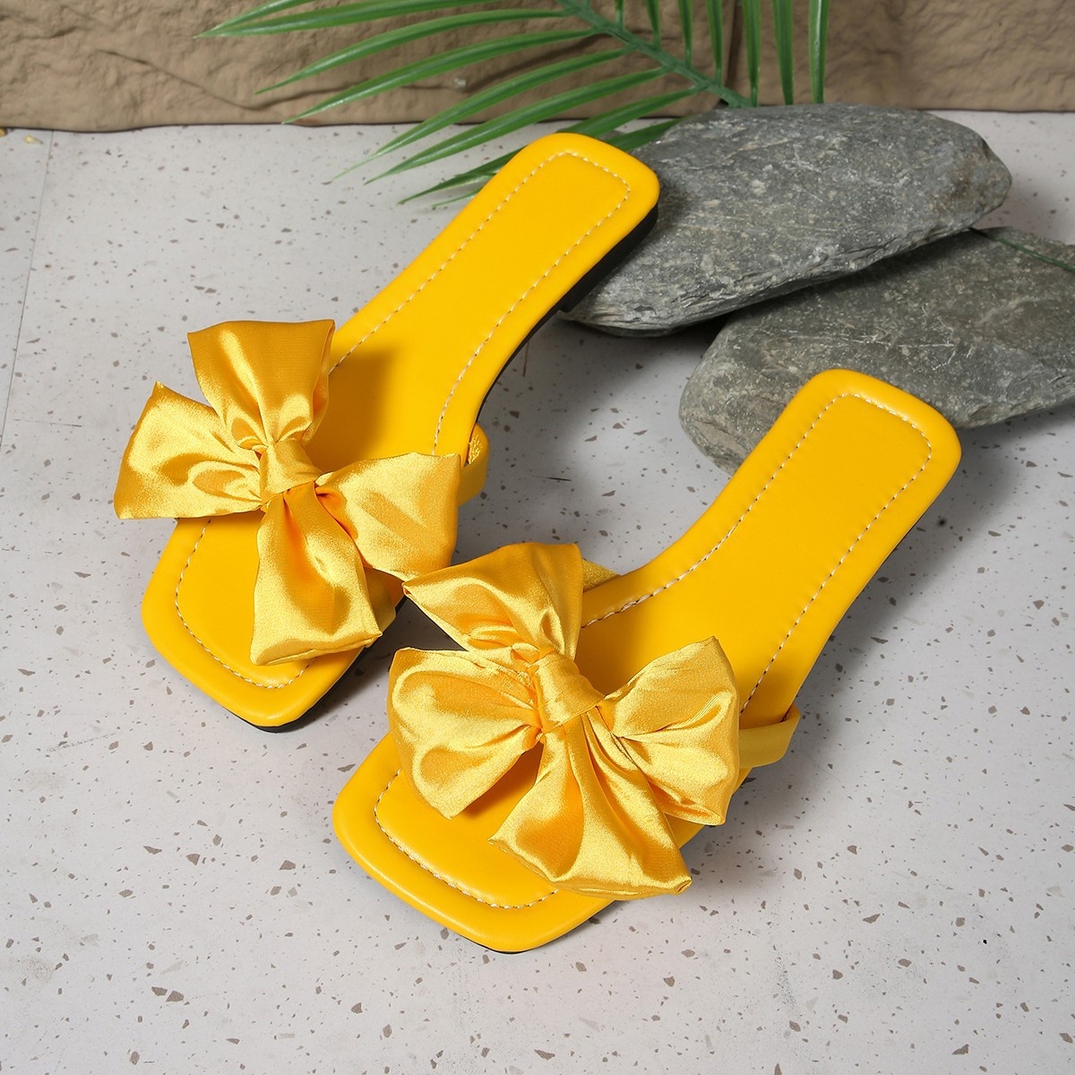 Bow Open Toe Flats Sandals