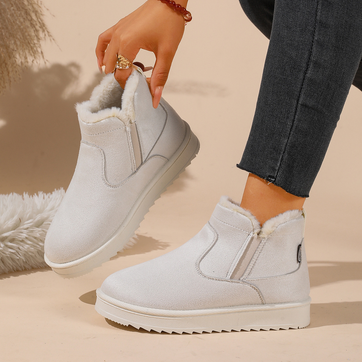 Plush Lined Winter Ankle Boots