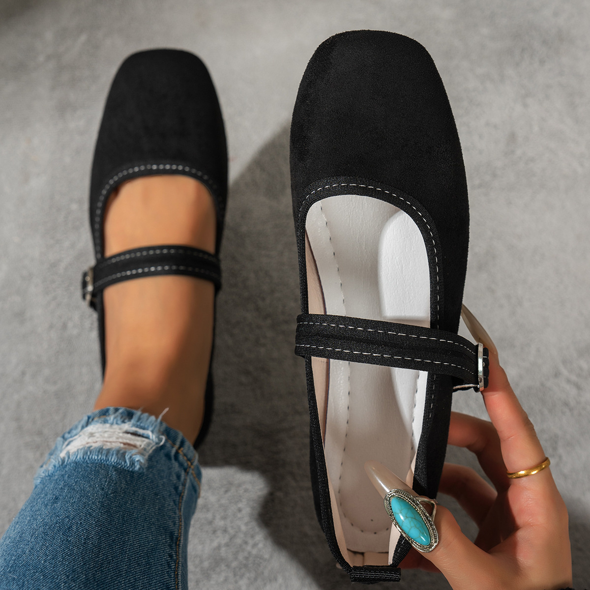 Square Toe Slip-Ons