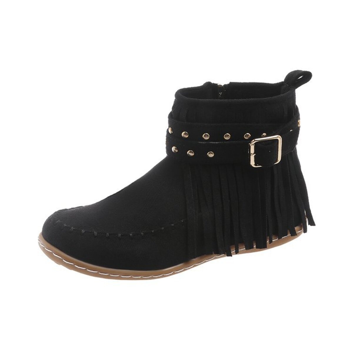 Fringe Round Toe Boots