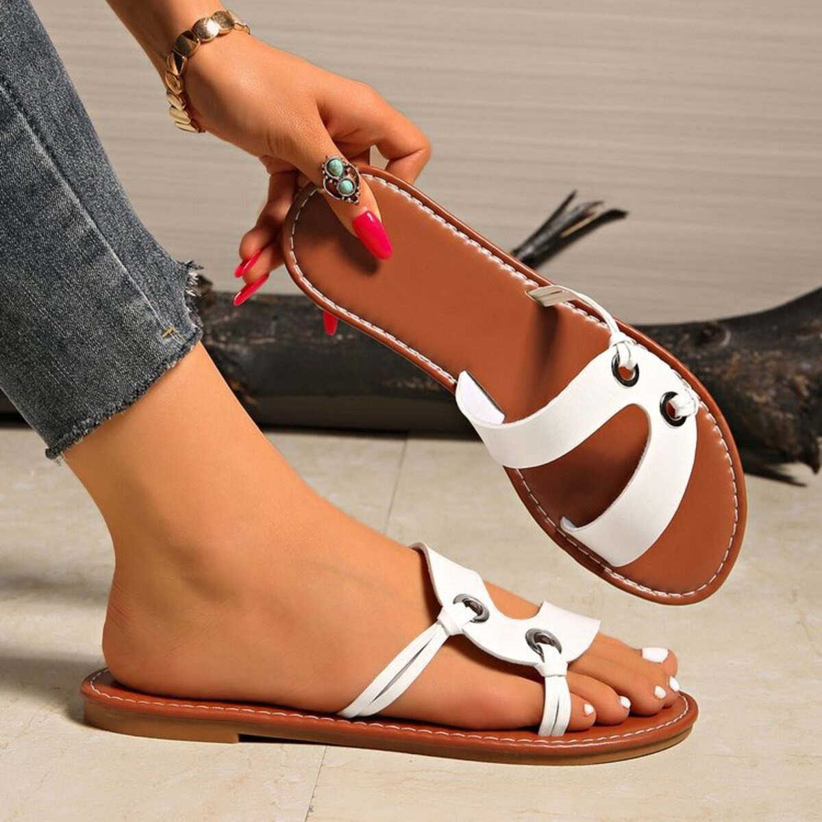 Open Toe Flats Sandals