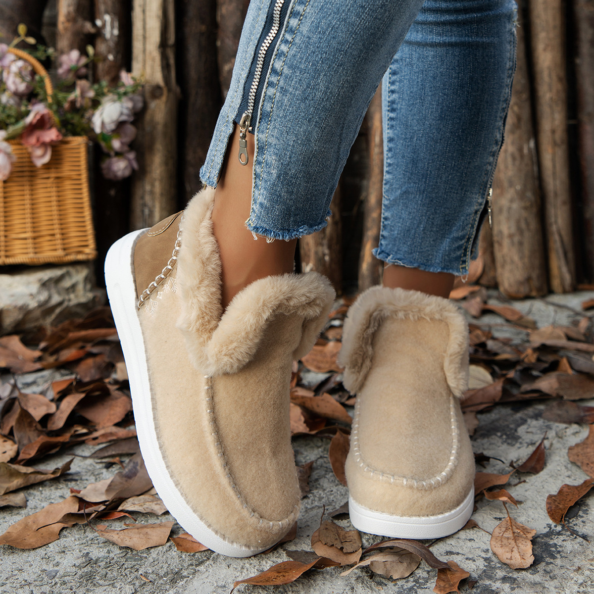 Round Toe Winter Ankle Boots