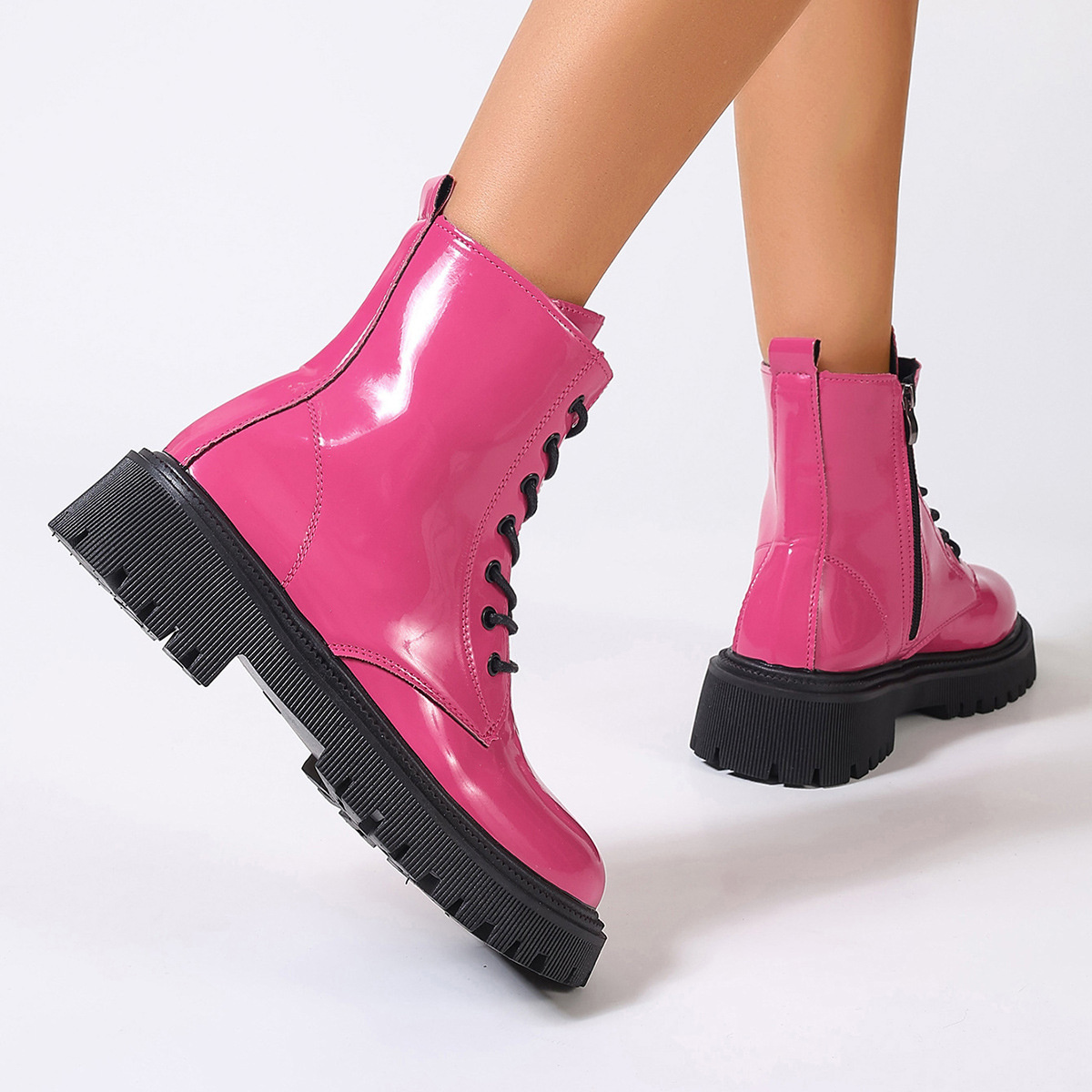 Lace-Up Platform Combat Boots
