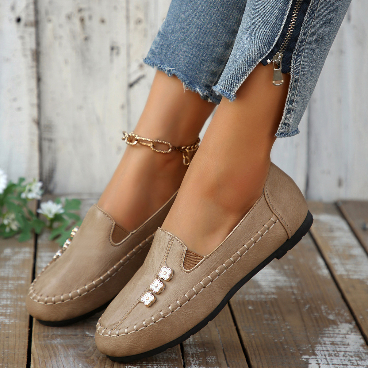 Round Toe Slip-Ons