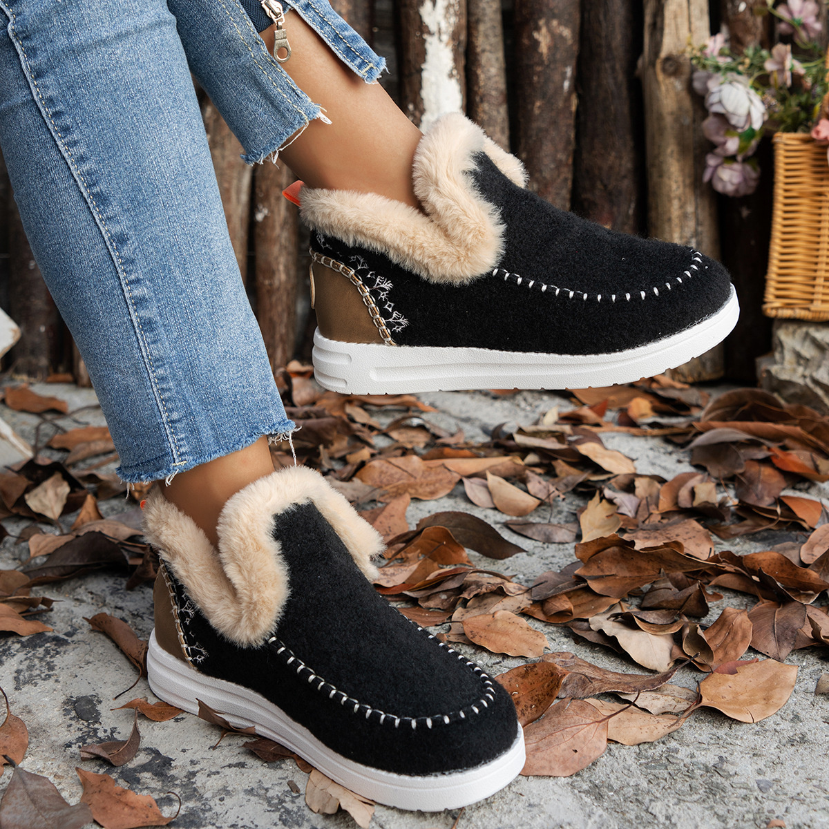 Round Toe Winter Ankle Boots