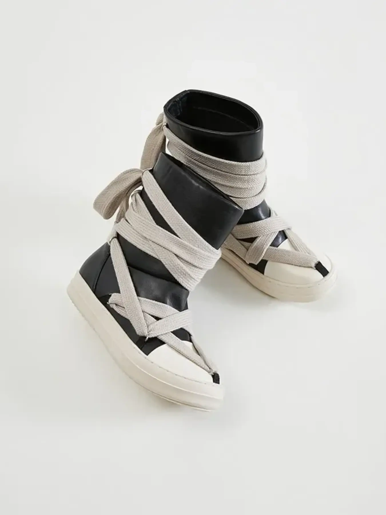 Lace-Up Round Neck Sneaker Boots