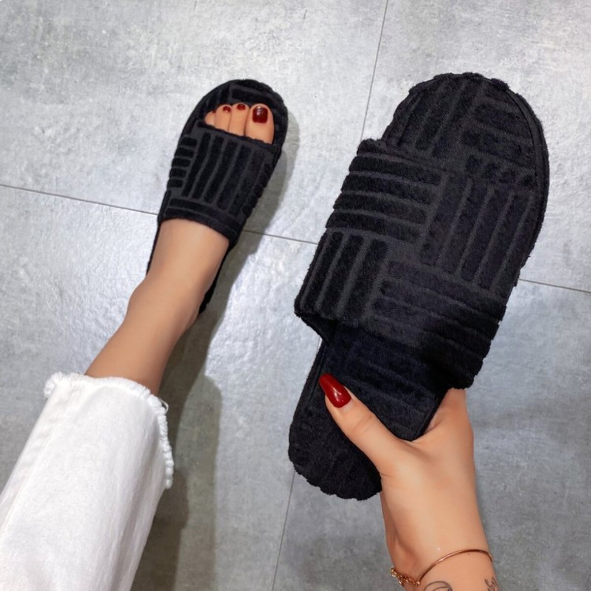 Open Toe Platform Slippers