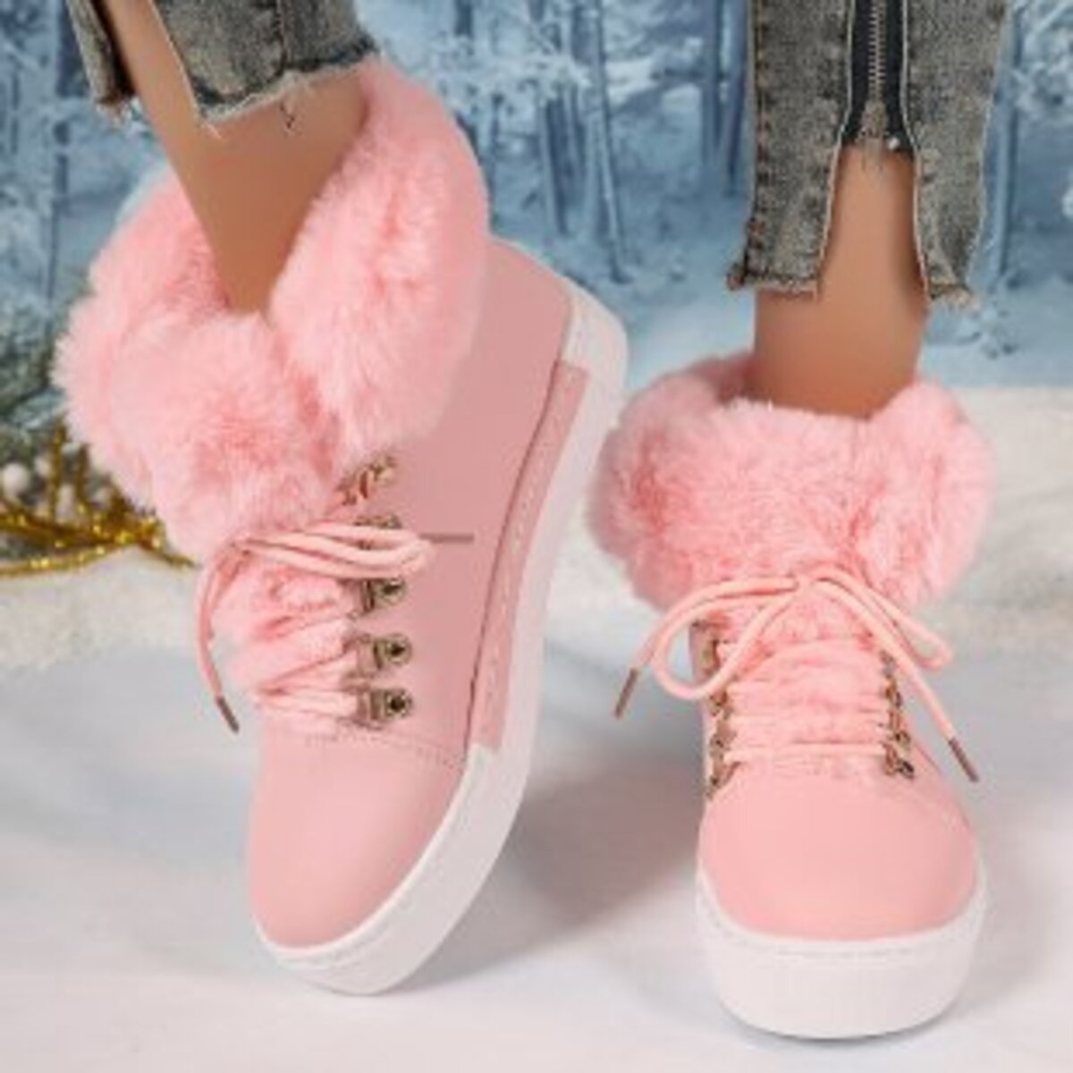 Round Toe Platform Boots