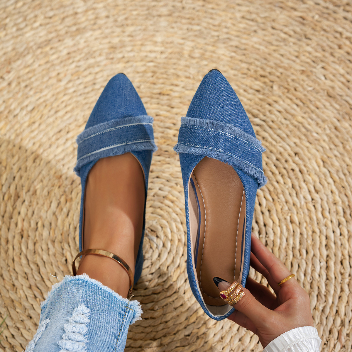 Point Toe Flats Slip-Ons