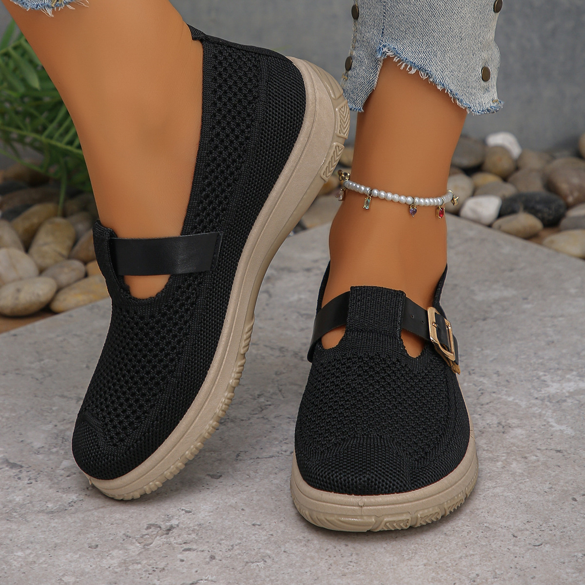 Round Toe Platform Slip-Ons