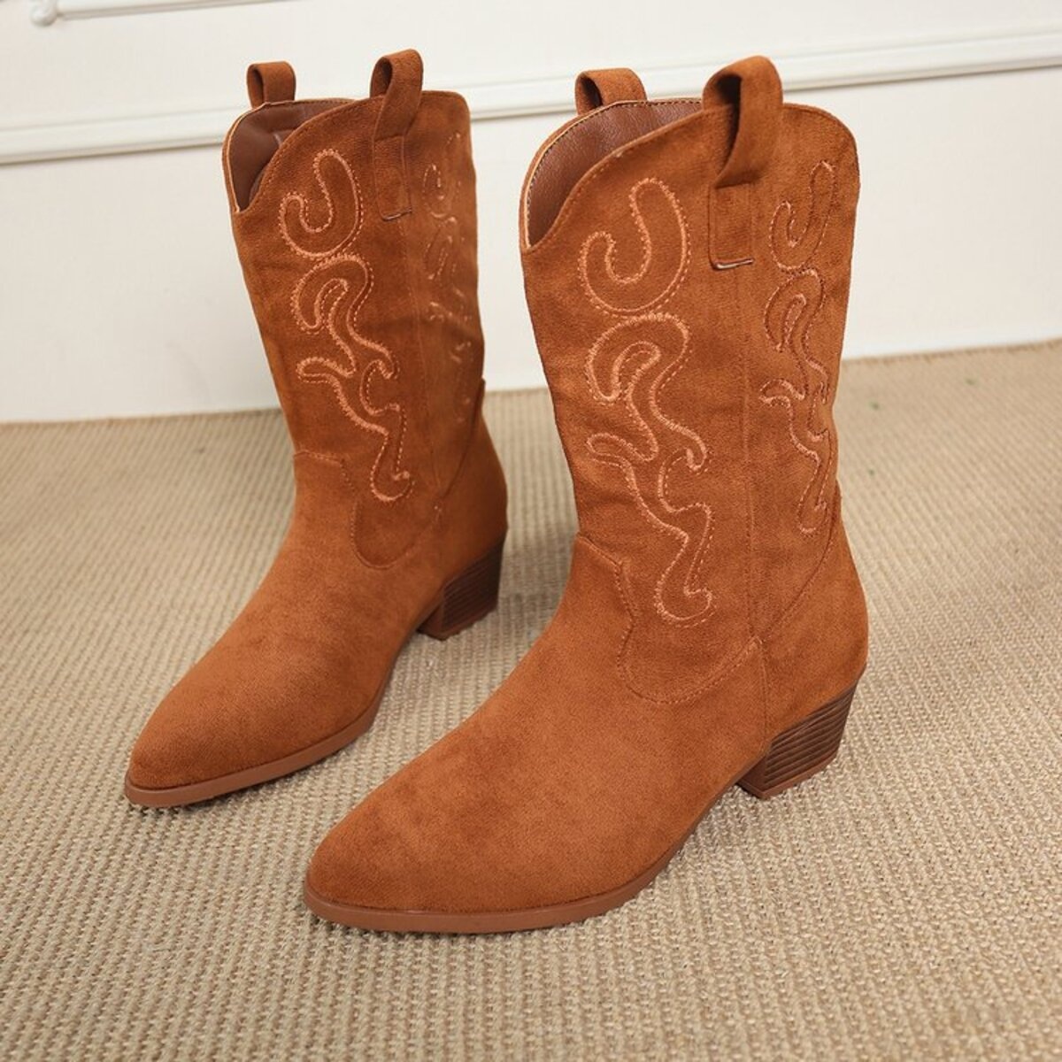 Point Toe Block Heels Boots