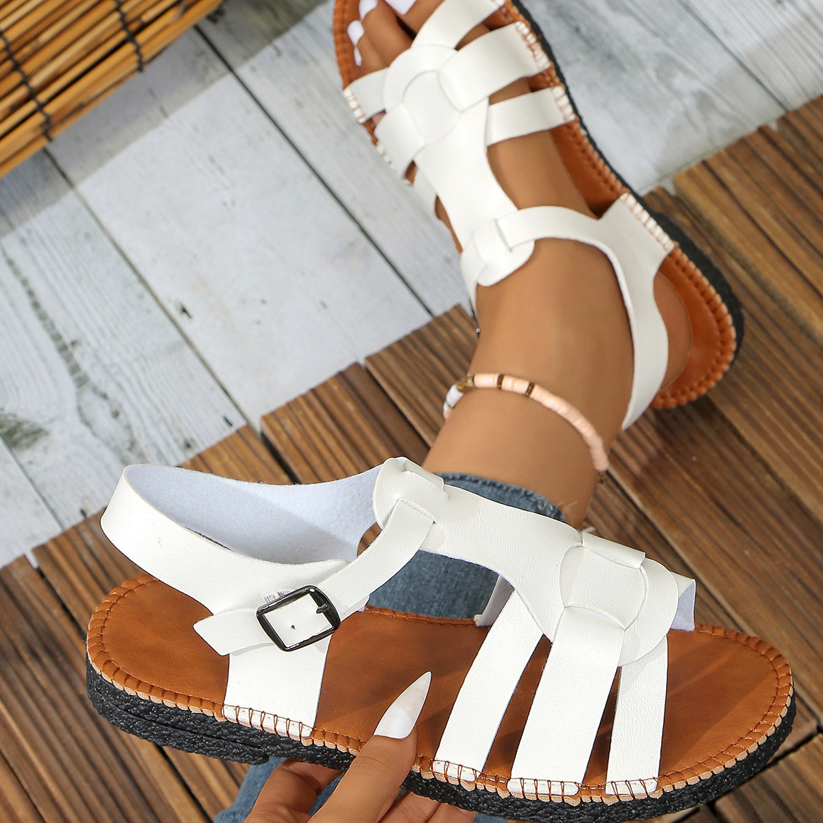 Open Toe Flat Sandals
