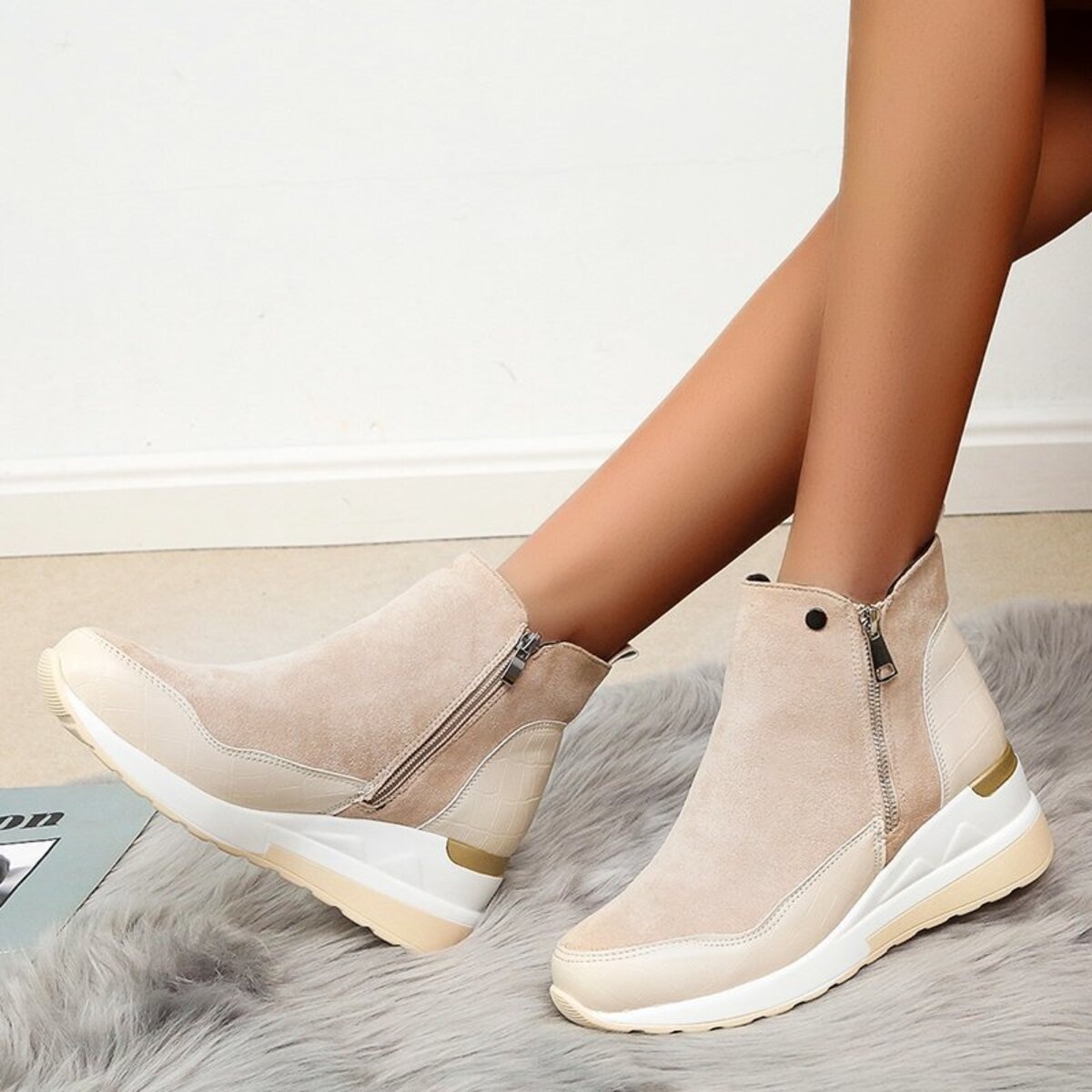 Side Zipper Ankle Boots