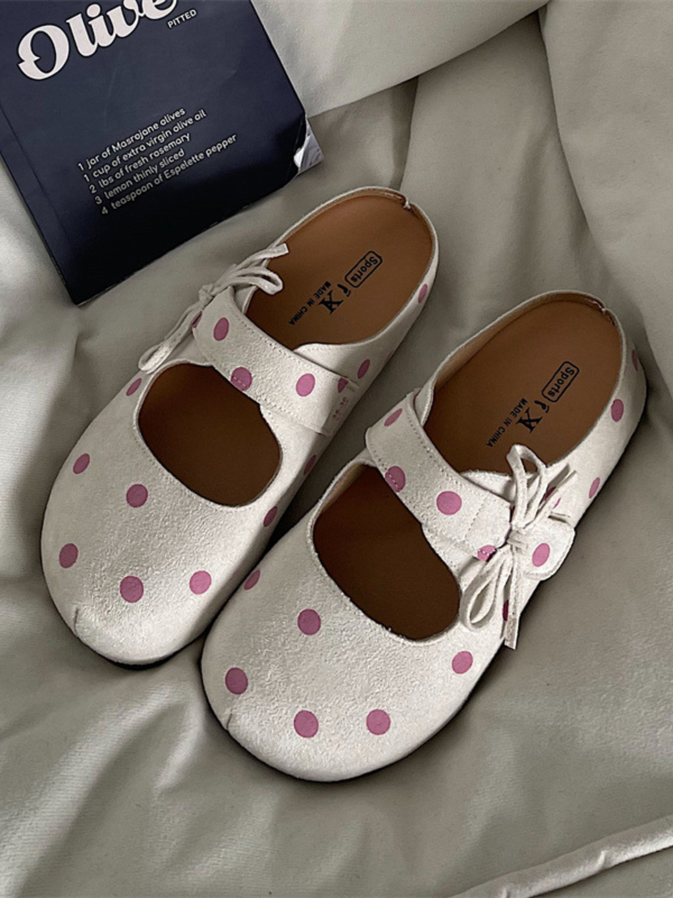 Polka Dot Round Toe Slip-Ons