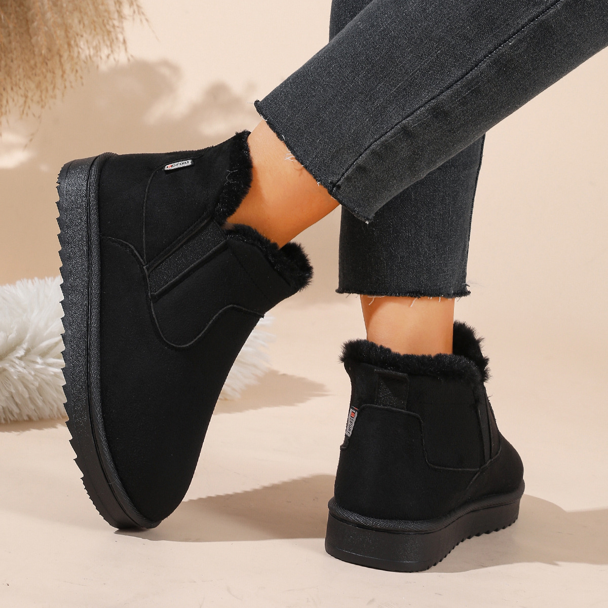 Plush Lined Winter Ankle Boots