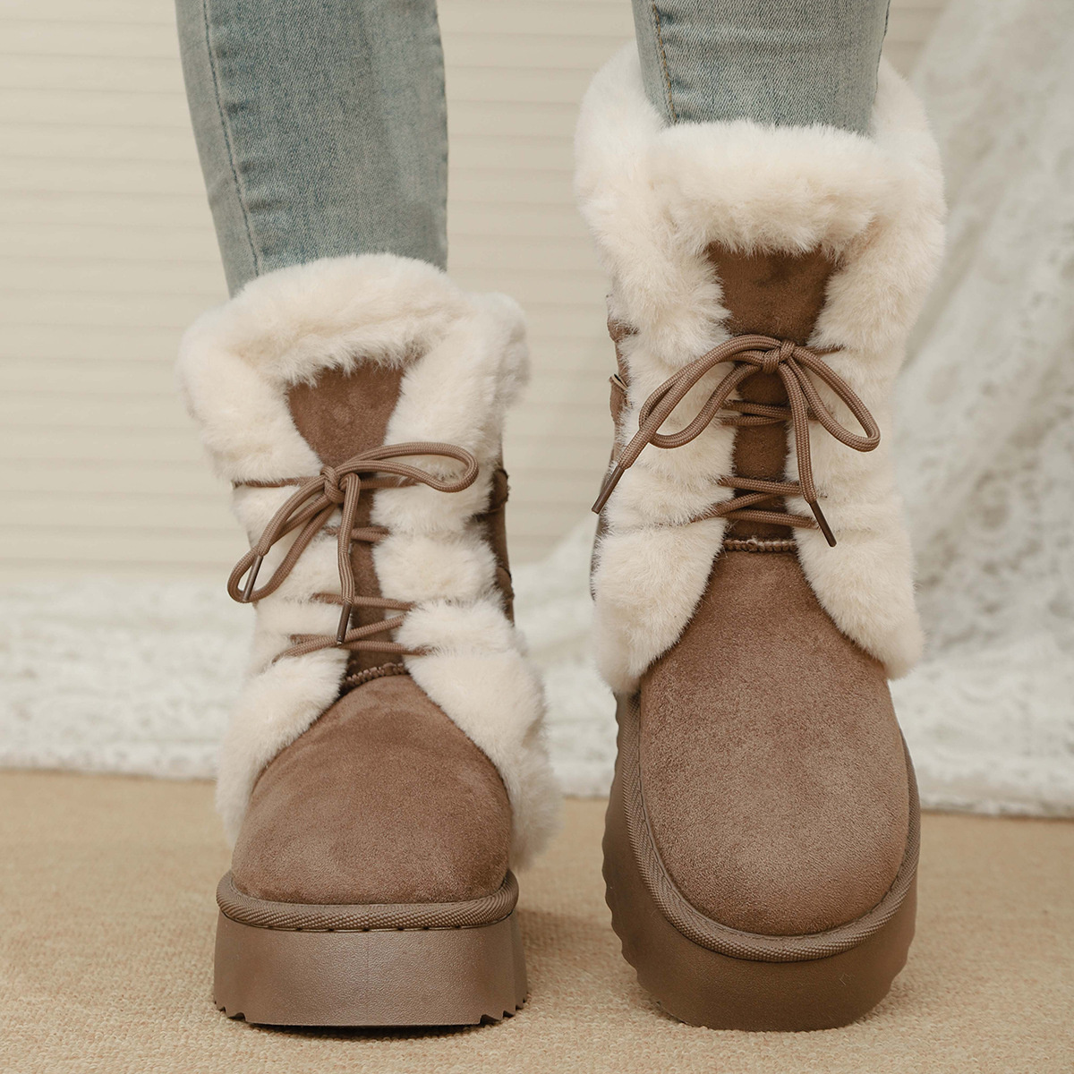 Lace-Up Winter Boots