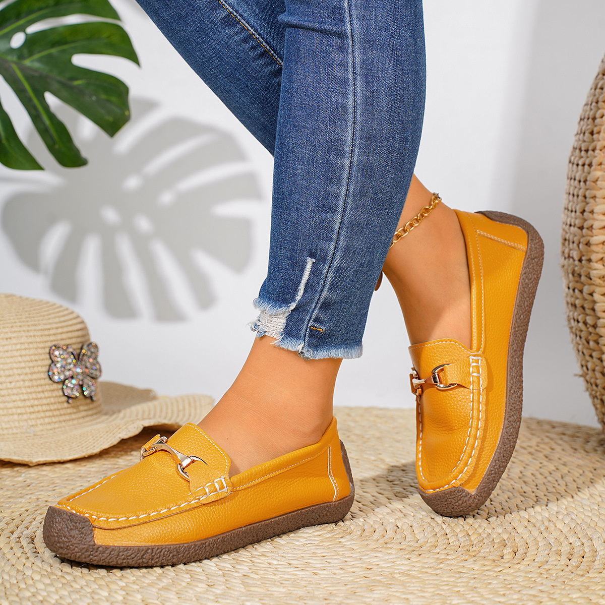 Round Toe Slip-Ons