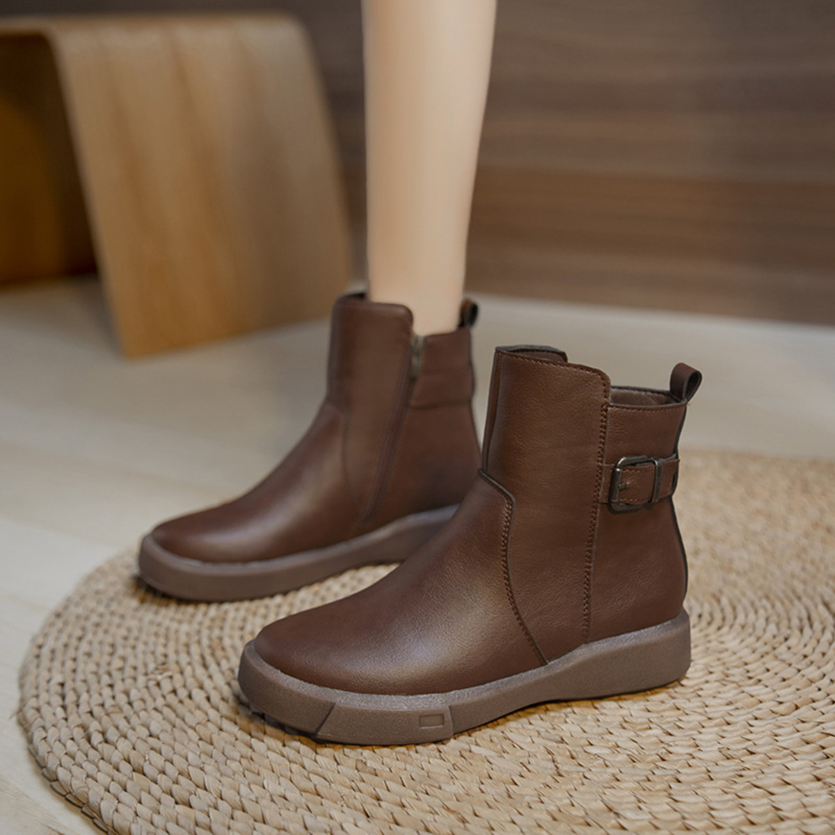 Round Toe Platform Boots