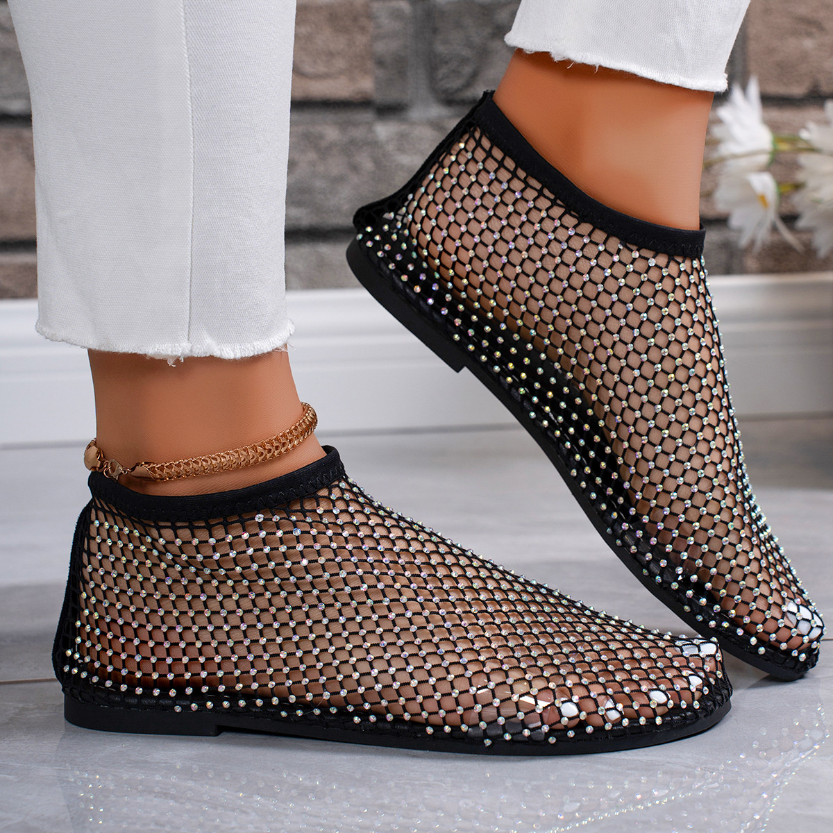 Rhinestone Hollow Out Sandals