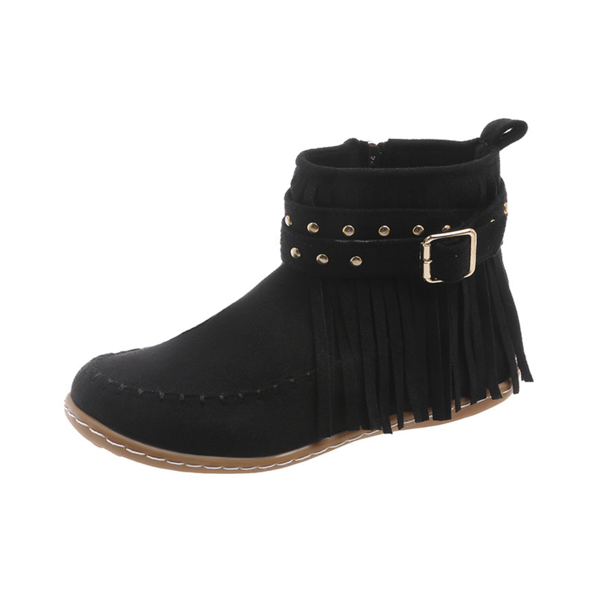 Fringe Round Toe Boots