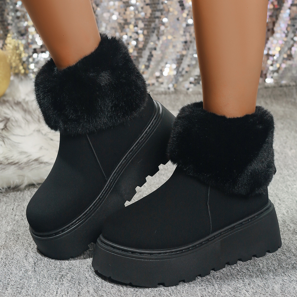 Round Toe Platform Boots