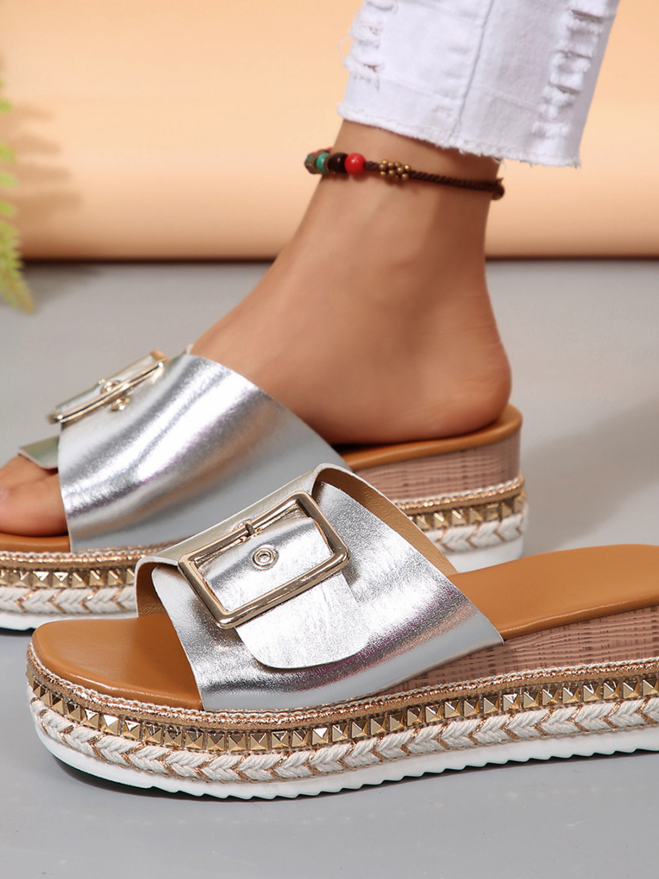 Buckle Espadrille Platform Sandals
