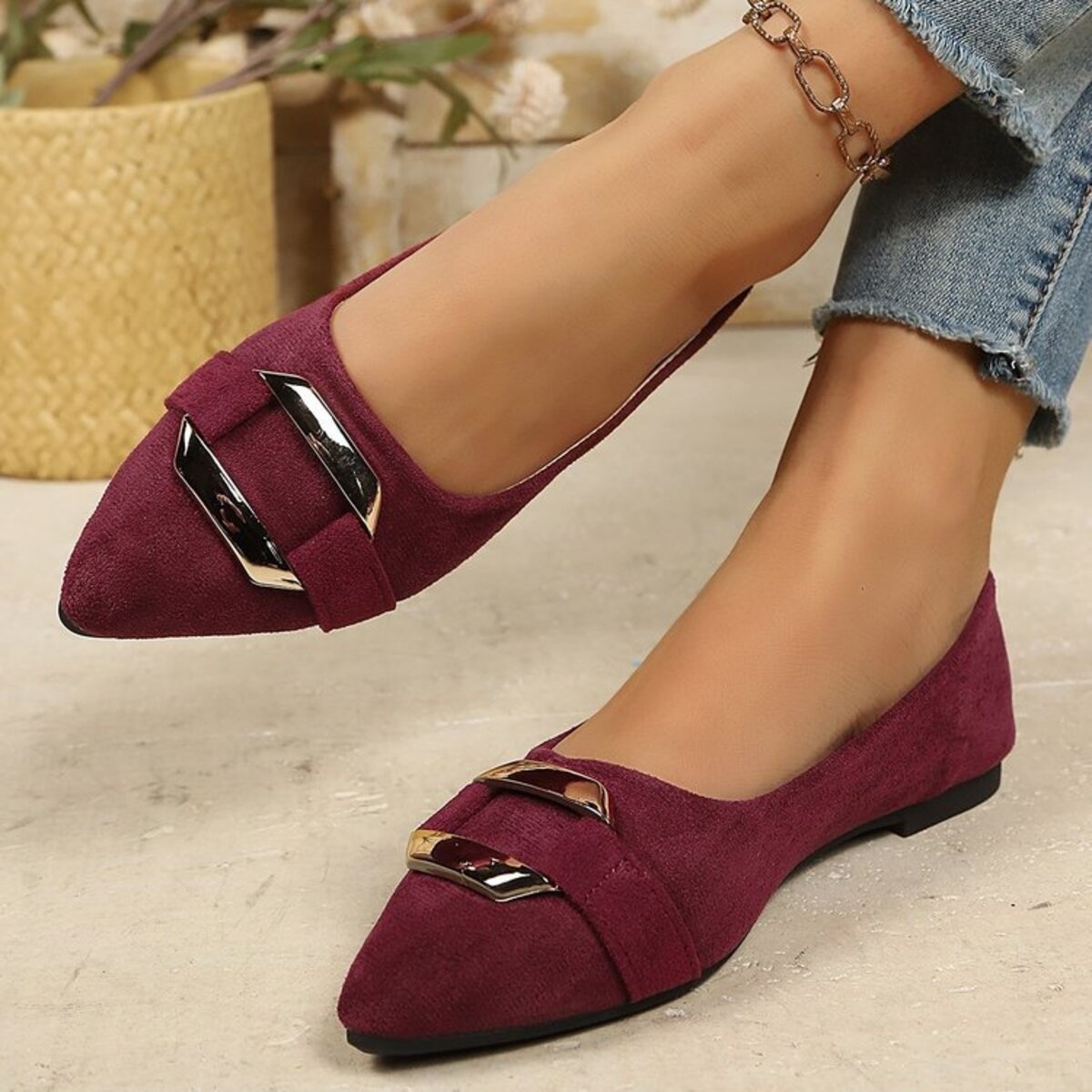 Point Toe Flats Slip-Ons