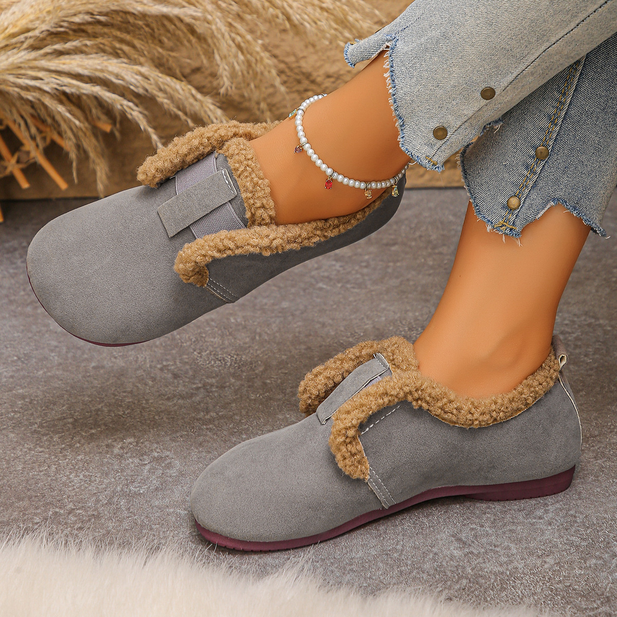 Faux Fur Lined Slip-Ons