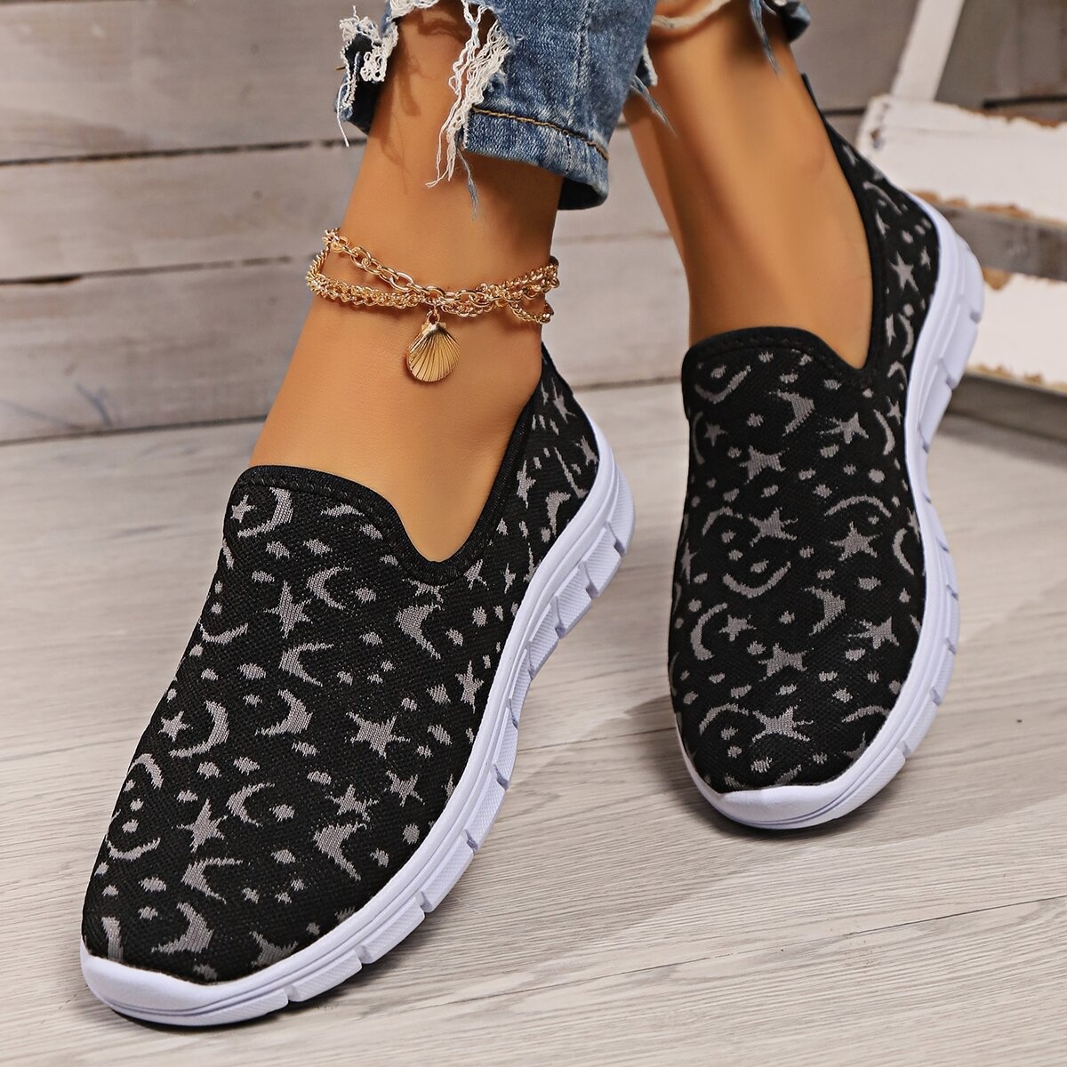 Round Toe Platform Slip-Ons