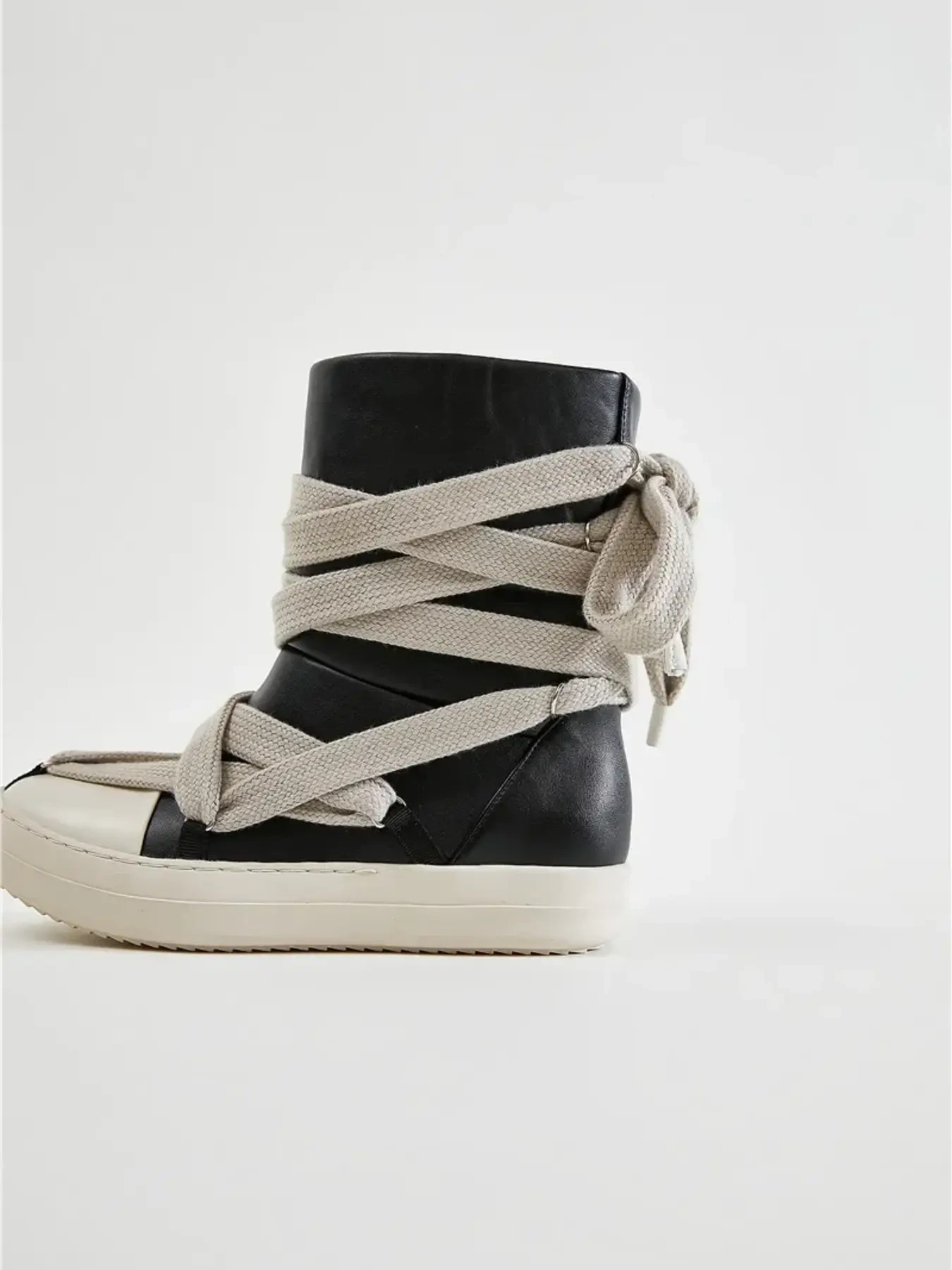 Lace-Up Round Neck Sneaker Boots