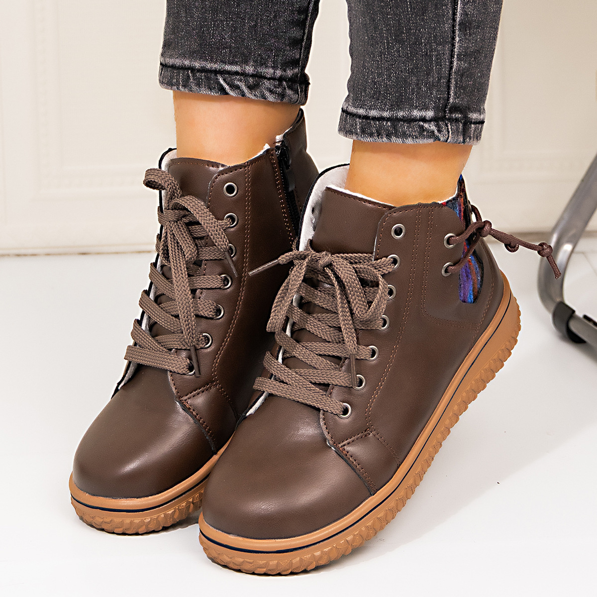 Round Toe Platform Boots