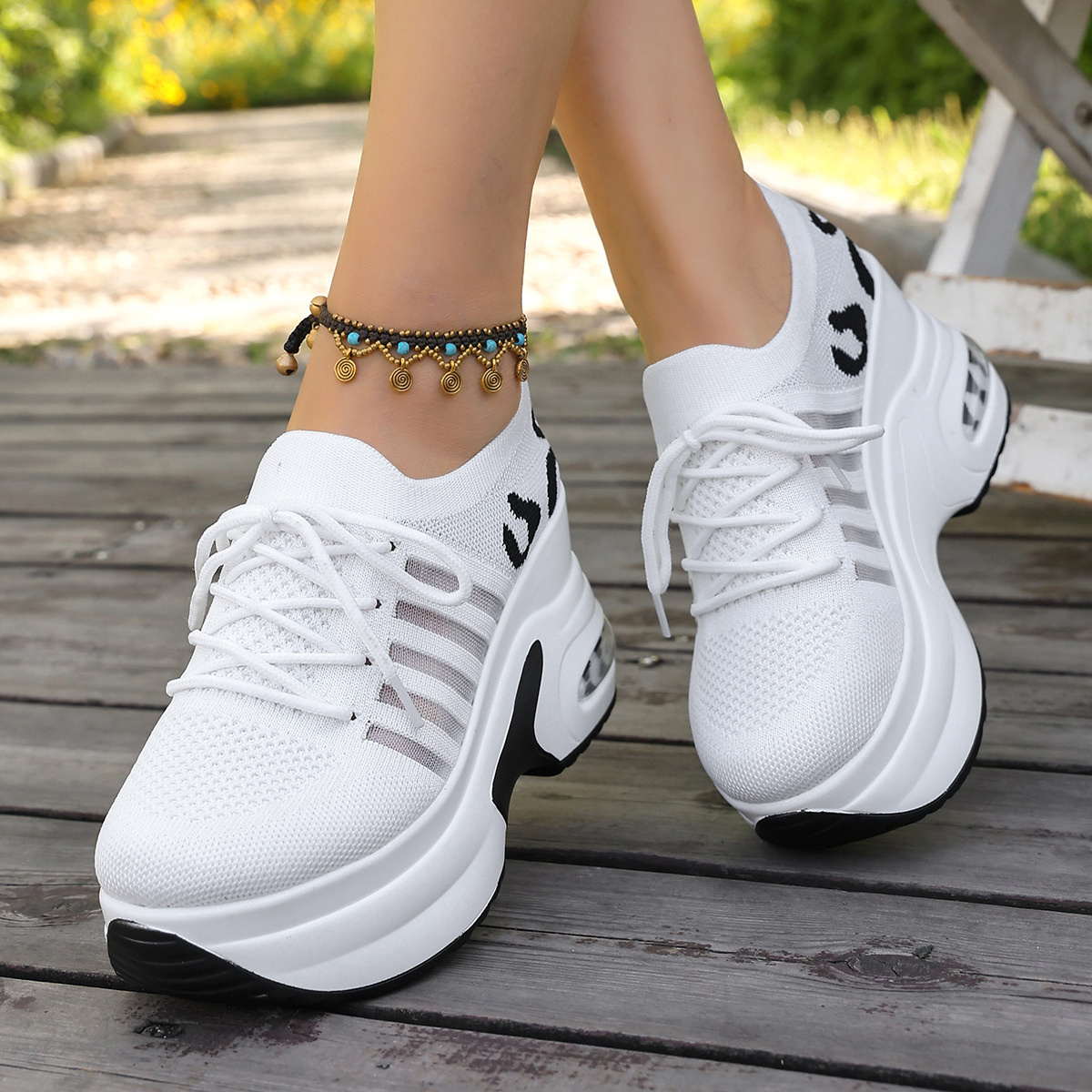 Round Toe Platform Sneakers